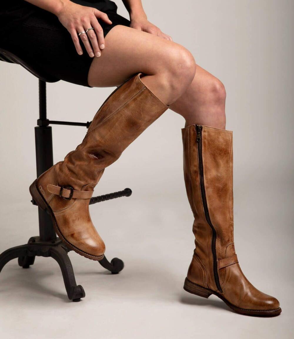 BED|ST- WOMENS GLAYE LEATHER RIDING BOOT - KNEE HIGH BOOTS FOR WOMEN - TALL BO - Picture 6 of 6
